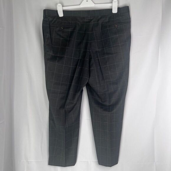 Alton Lane Tailored Fit Gray Checkered Dress Pant Trousers Size 40/26 - Picture 2 of 6